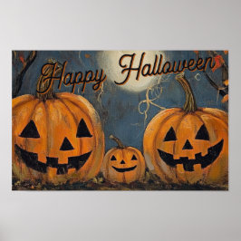 Poster Feliz Halloween Jack O'Lantern Glow