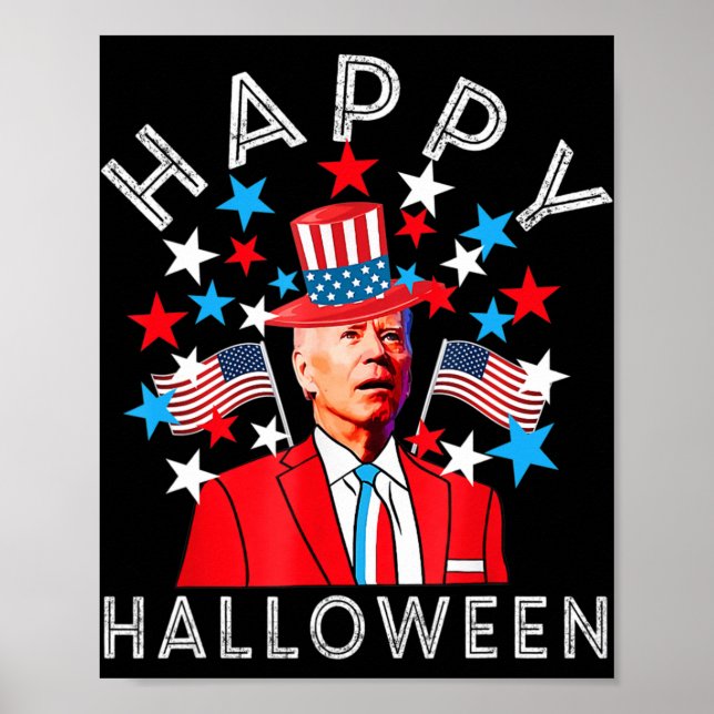 Poster Feliz Halloween Joe Biden 4 de julho Ind Memorial (Frente)