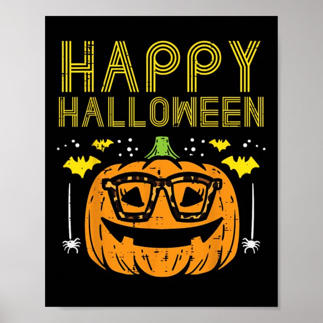 Poster Feliz Halloween Pumpkin Glóbulos Costume Women Gir (Frente)