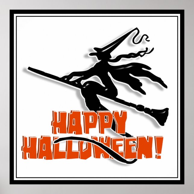Poster Feliz Halloween Witchy Silhouket (Frente)