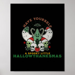Poster Feliz HallowObrigadoMas Natal F