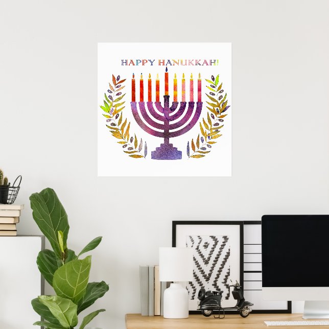 Poster Feliz Hanukkah  (Escritório em casa)