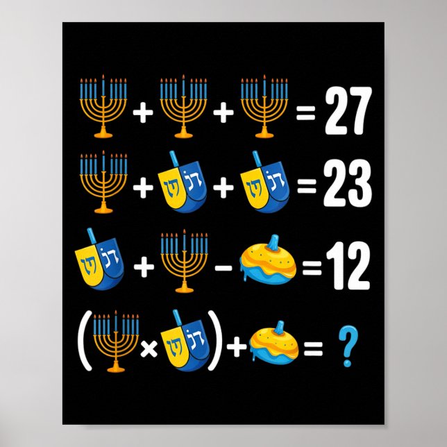 Poster Feliz Hanukkah 67 Meme Professor de Matemática Men (Frente)
