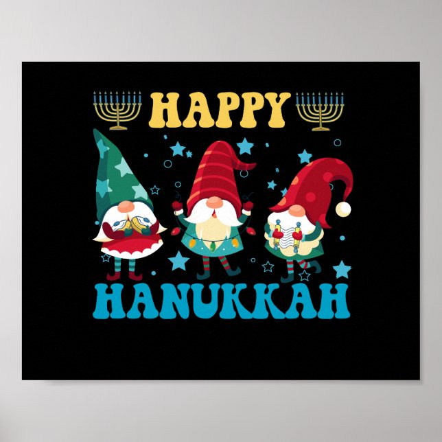 Poster Feliz Hanukkah Gnomos Judeus Judeus Presente (Frente)