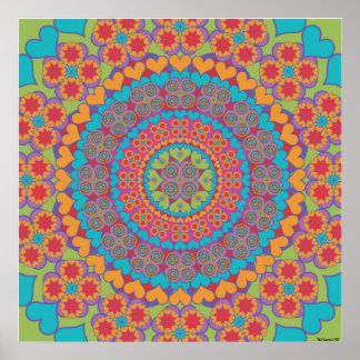 Póster Feliz Heart Mandala 1