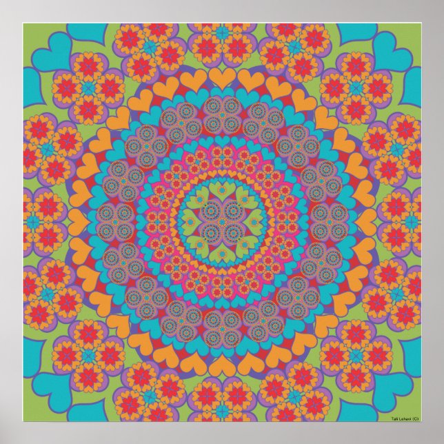 Póster Feliz Heart Mandala 1 (Frente)