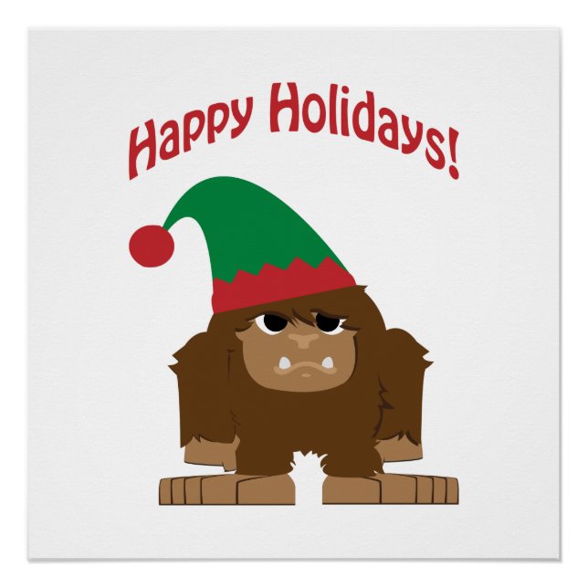 Póster Feliz Hokidays! Pé Grande Natal (Frente)