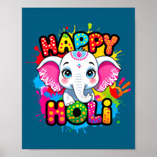 Poster Feliz holi crianças meninos menina pequena índia h
