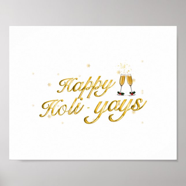 Poster Feliz Holi-Yays! Design de Celebração Festiva (Frente)