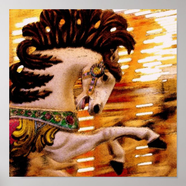 Póster Feliz Ir ao Redor do Cavalo (Frente)