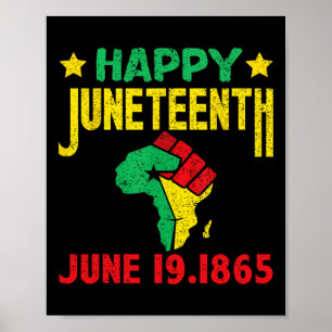 Poster Feliz Juneteenth Mês da História Negra 19 de Junho