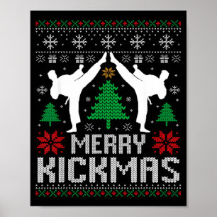 Poster Feliz Kickmas Karate Jiu Jitsu Natal Feio Xmas