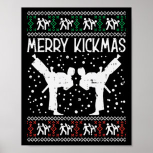 Poster Feliz Kickmas Natal Feio Karate Jiu Jitsu Mart