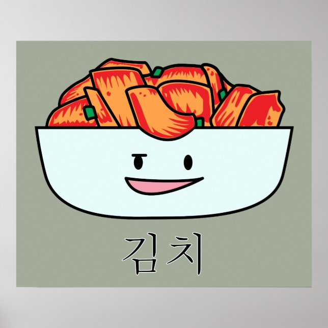 Poster Feliz Kimchi Kimchee Bowl - Feliz Design de Comida (Frente)