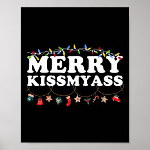 Poster Feliz Kissmy Natal Luz Sarcástico Xmas Engraçado