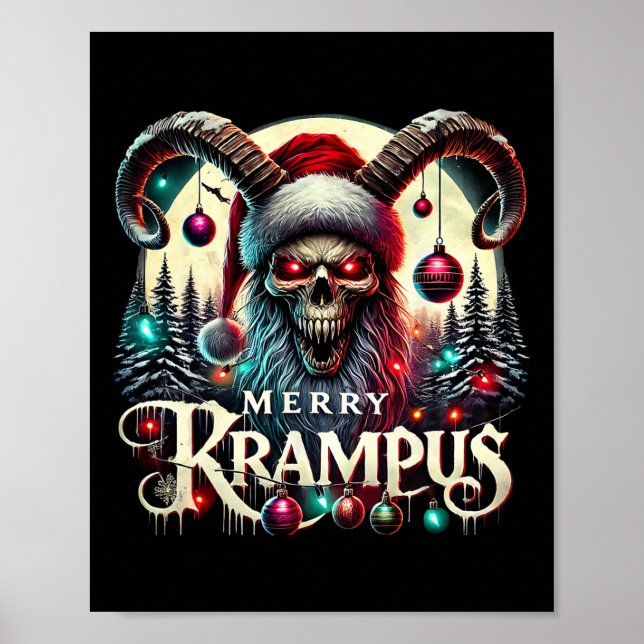Poster Feliz Krampus Christmas Krampus Está Chegando Na C (Frente)
