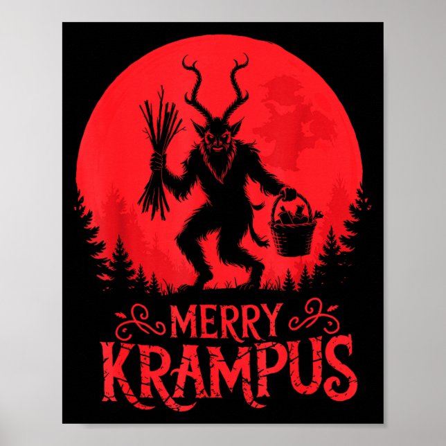 Poster Feliz Krampus Natal Xmas Horror Camiseta Feia E (Frente)