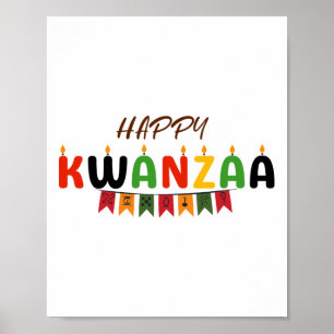 Poster Feliz Kwanzaa - 7 Princípios das Camisetas do Kwan