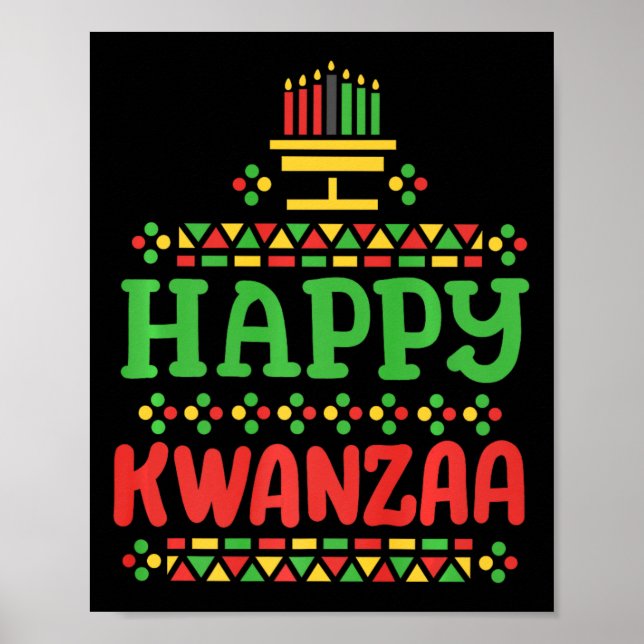 Poster Feliz Kwanzaa Feliz Natal Homens Africanos America (Frente)