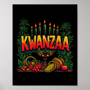Poster Feliz Kwanzaa Mens Natal Feliz K Afro-Americano
