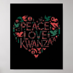 Poster Feliz Kwanzaa Paz Com Amor Amer Africano Kwanzaa