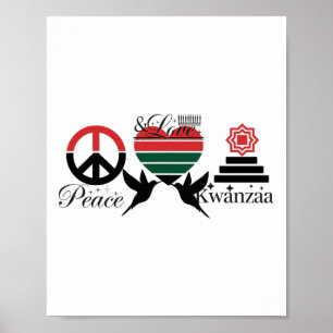 Poster Feliz Kwanzaa Paz Com Amor Amer Africano Kwanzaa