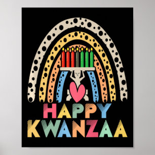 Poster Feliz Kwanzaa Rainbow African American Harvest Fes