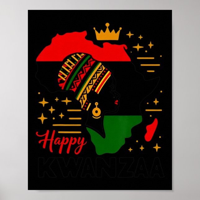 Poster Feliz Kwanzaa Sete Princípios Das Mulheres Kwanzaa (Frente)