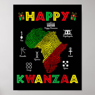 Poster Feliz Kwanzaa Sete Princípios Das Mulheres Kwanzaa