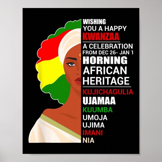 Poster Feliz Kwanzaa Sete Princípios De Homens Kwanzaa (Frente)
