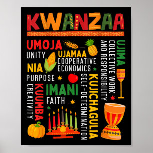 Poster Feliz Kwanzaa Sete Princípios De Homens Kwanzaa