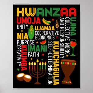 Poster Feliz Kwanzaa Sete Princípios De Homens Kwanzaa