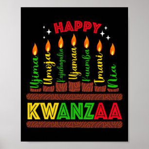 Poster Feliz Kwanzaa Sete Princípios De Homens Kwanzaa