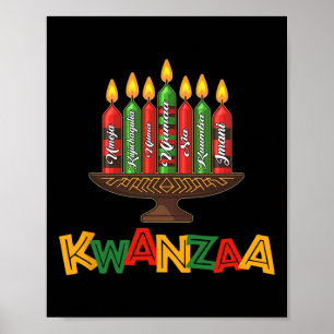 Poster Feliz Kwanzaa Sete Princípios De Kwanzaa - Kinara