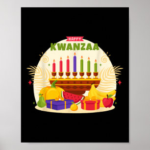 Poster Feliz Kwanzaa Sete Princípios De Kwanzaa Kinara M