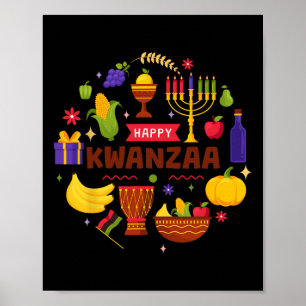 Poster Feliz Kwanzaa Sete Princípios De Kwanzaa Kinara M