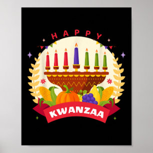 Poster Feliz Kwanzaa Sete Princípios De Kwanzaa Kinara M