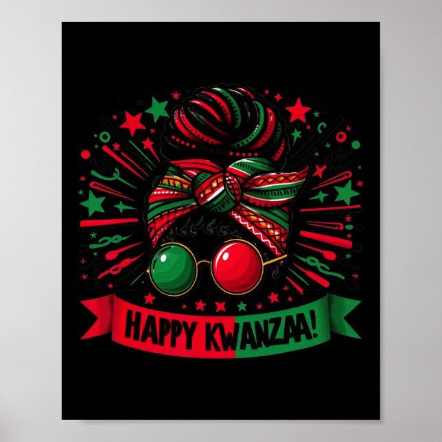 Poster Feliz Kwanzaa Sete Princípios De Kwanzaa Messy Bu (Frente)