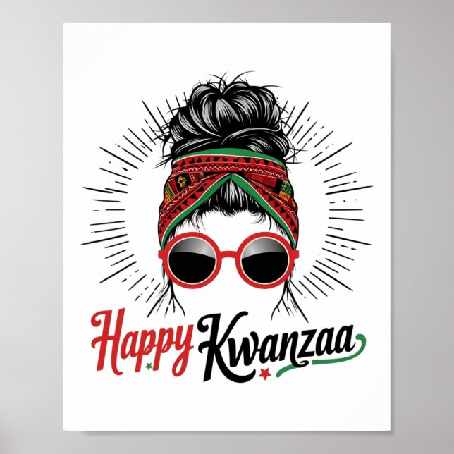 Poster Feliz Kwanzaa Sete Princípios De Kwanzaa Messy Bu (Frente)