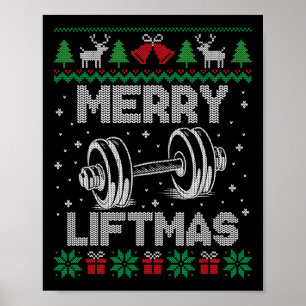 Poster Feliz Liftmas Engraçado Malhação de Workout de Nat