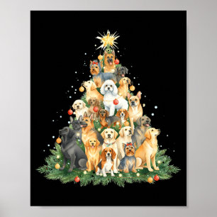 Poster Feliz Lobo Natal Patadas Feriados Cães Cachorros Á