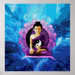 Póster Feliz Meditação de Buda