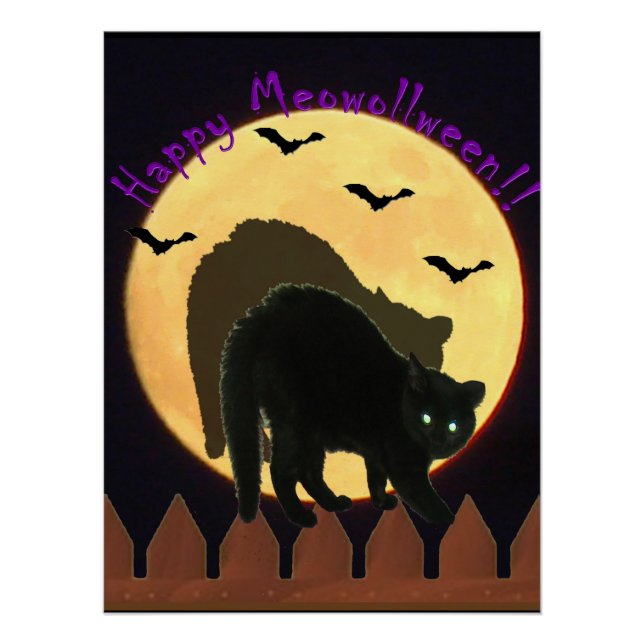 Póster Feliz Meowolleen (Frente)
