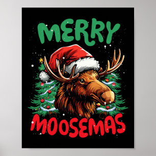 Poster Feliz Moosemas Engraçado Pato de Natal