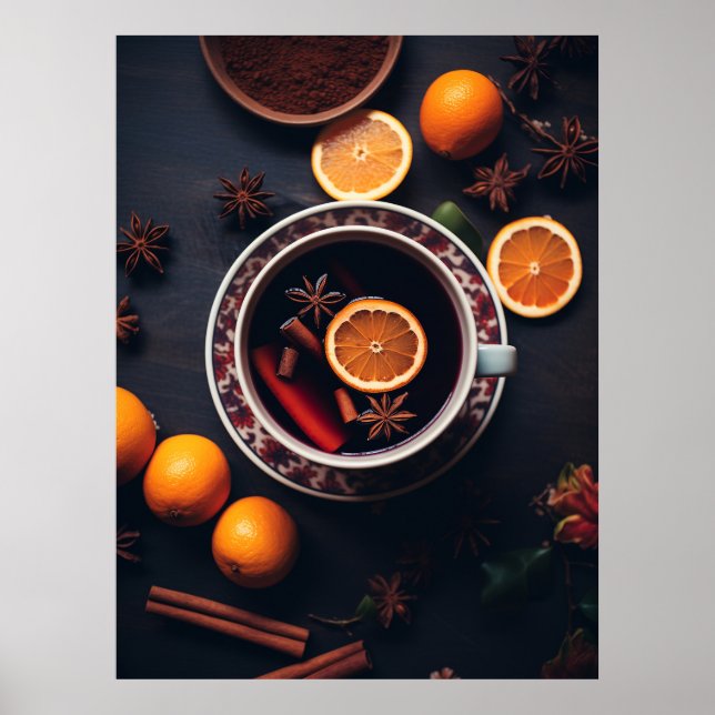 Poster Feliz & Mulled | Cozy Holiday Drink (Frente)