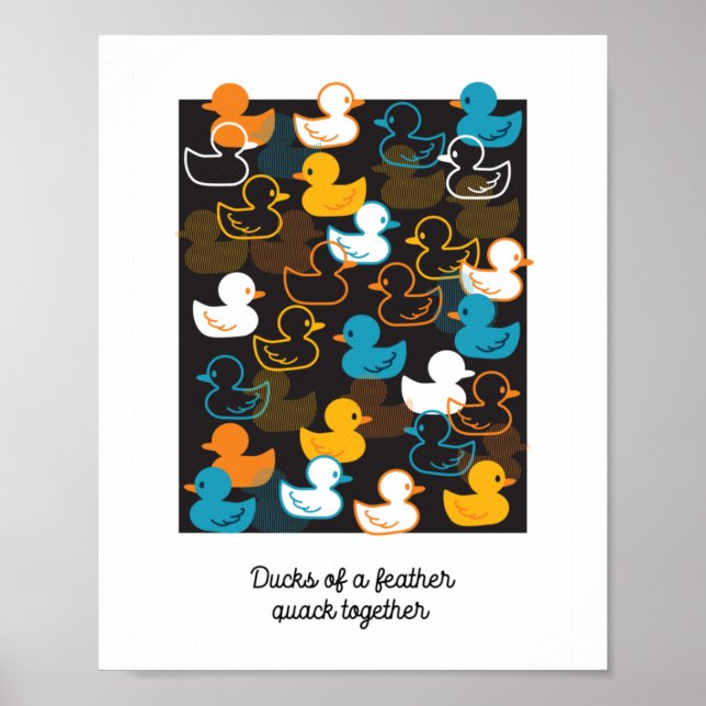Poster Feliz Nadar um Paddling de Patos (Frente)