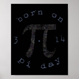 Poster Feliz Nascer De Aniversário Do Pi Day Em 3.14