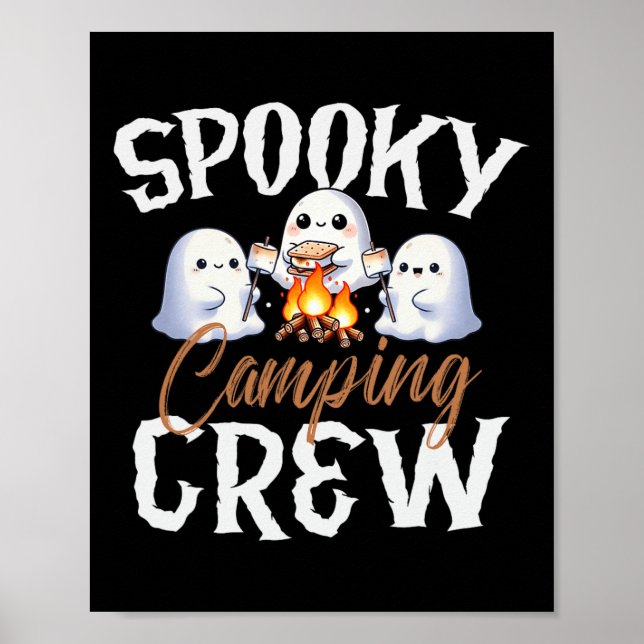Poster Feliz Natal 2024, Camping Crew Halloween Campfire (Frente)