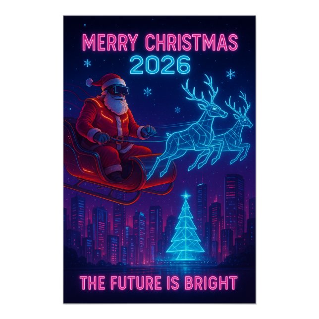 Póster Feliz Natal 2026 - O futuro (Frente)
