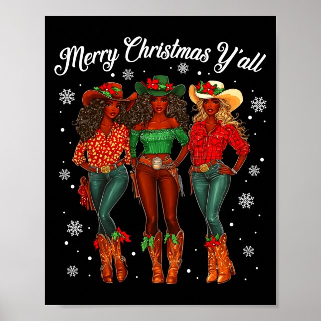 Poster Feliz Natal a Todas as Vaqueiras Negras Africanas  (Frente)
